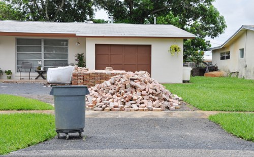 Professional team assessing garage for clearance